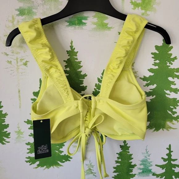 Wild Fable Tie-Front Cap Sleeve Bralette Bikini Top. - Picture 2 of 8